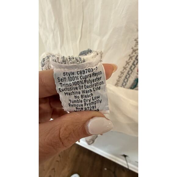 JOHNNY WAS Heidi Cupra Rayon Tunic Top or Dress with Embroidery Size Large 1760 - Picture 9 of 11